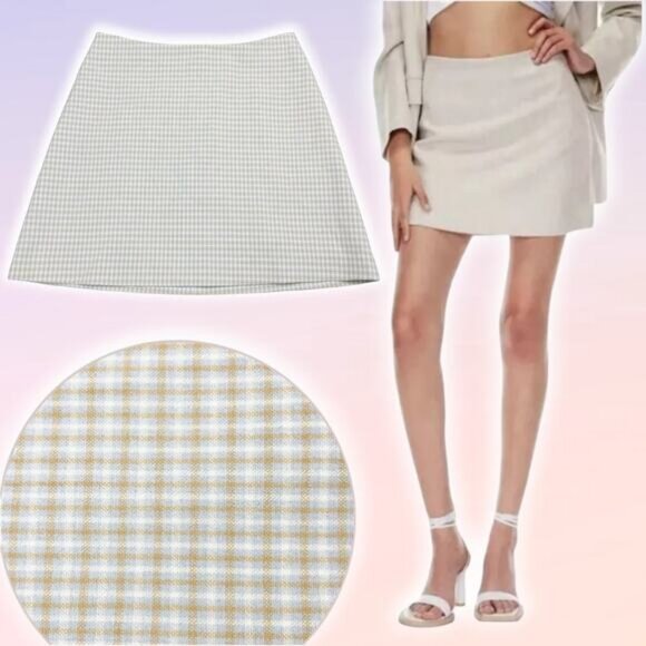 WILFRED Aritzia New Classic Mini Skirt Sz 00 Plaid - Picture 1 of 6